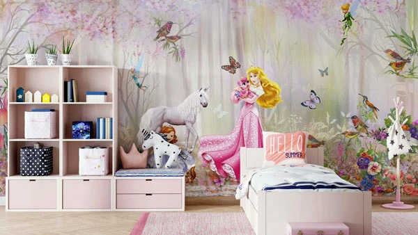 کاغذ دیواری اتاق خواب دخترانه