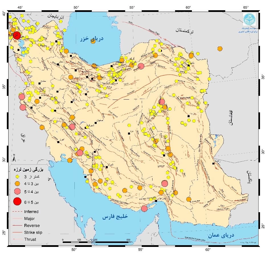 ایران بهمن ماه بیش از ۷۰۰ بار لرزید